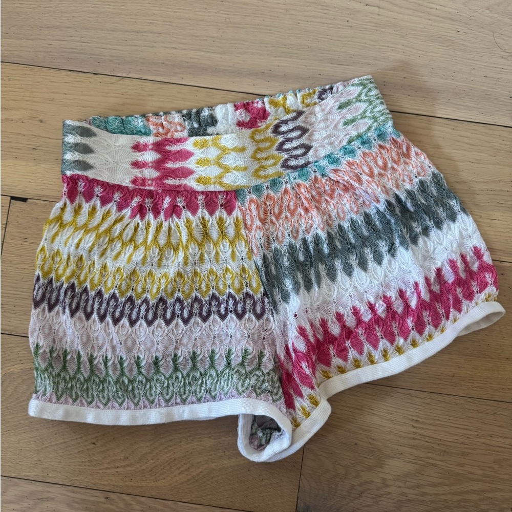 Missoni Red and Pink High Waist Shorts Vibrant Design